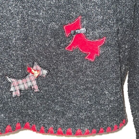 Vtg 2000 Marisa Christina (The Christmas Collection) Scottie dog cardigan - Picture 10 of 12